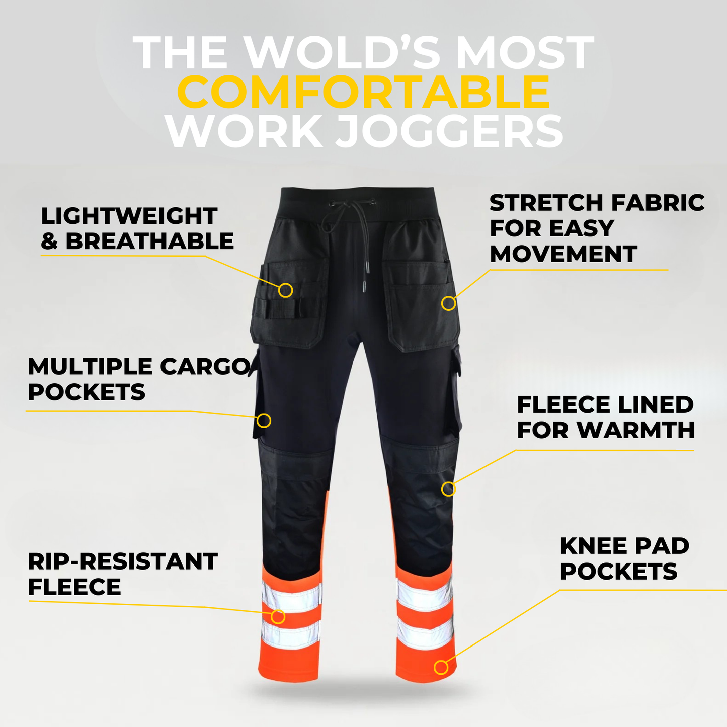 LUNOVA™ - Ultra-Stretch Knee Pad Cargo Joggers