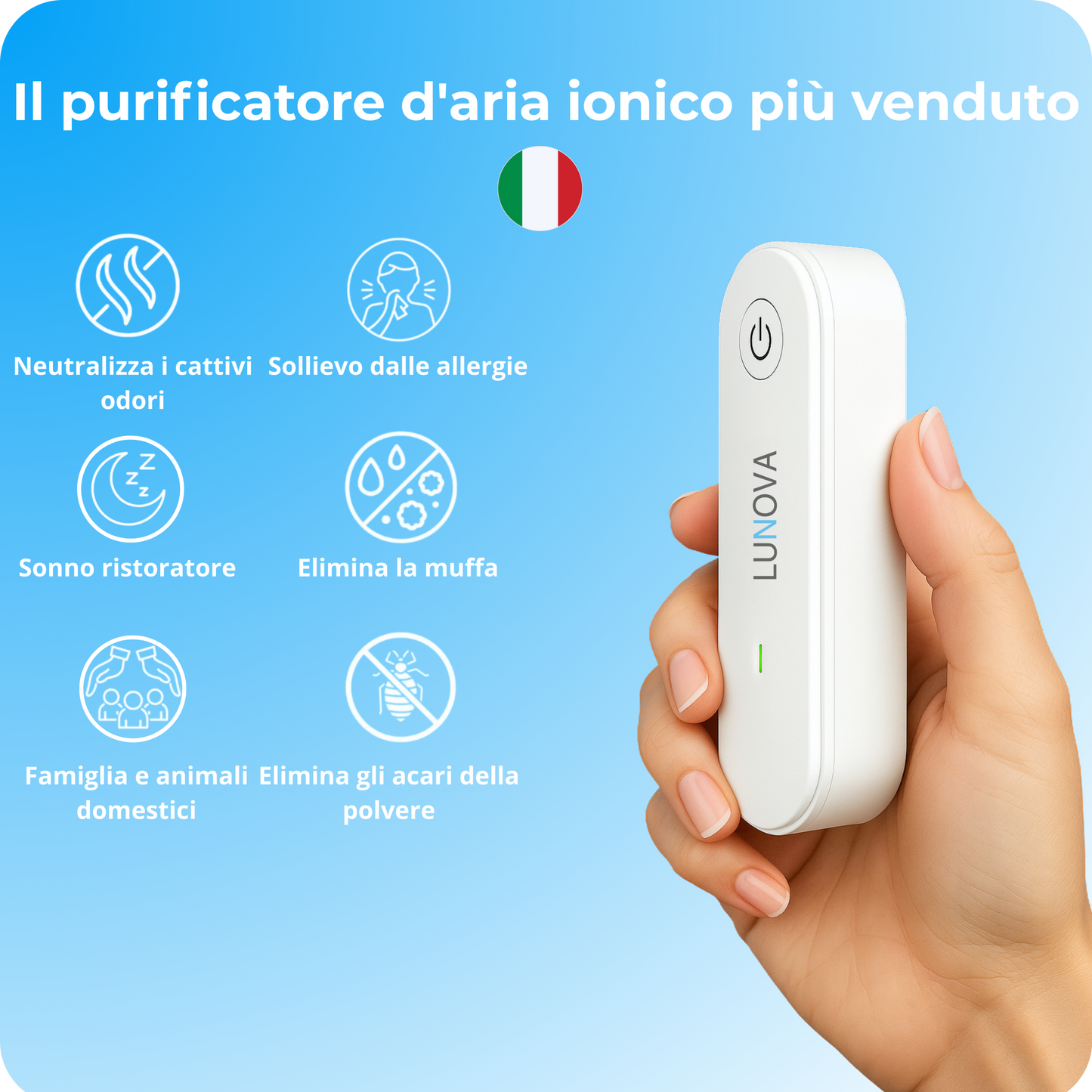 Purificatore d’aria — elimina gli odori del cane e i parassiti