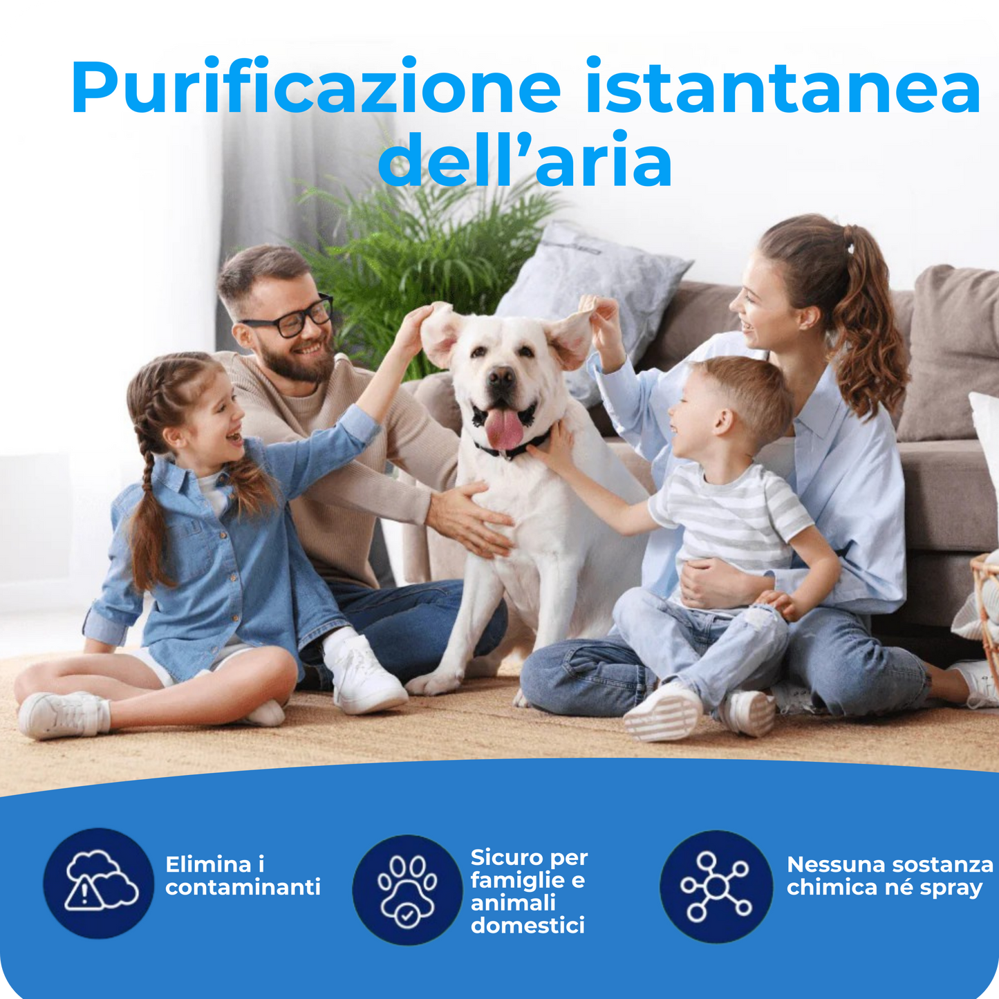 Purificatore d’aria — elimina gli odori del cane e i parassiti