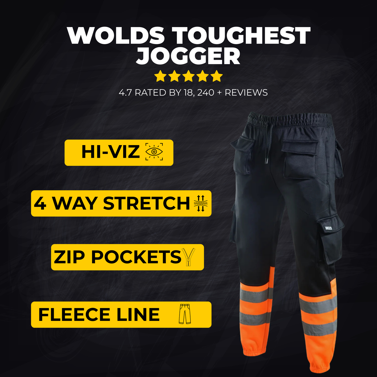LUNOVA™ Ultra-Stretch Regular Fit Work Cargo Joggers
