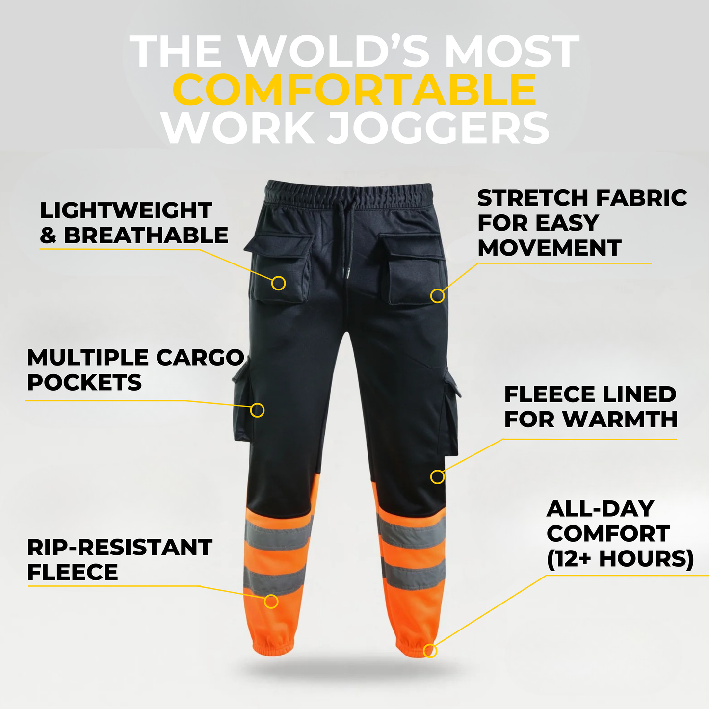 LUNOVA™ Ultra-Stretch Regular Fit Work Cargo Joggers
