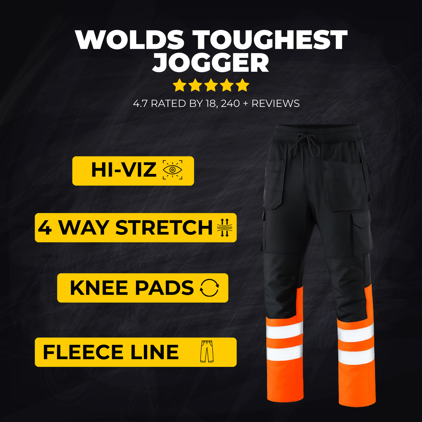 LUNOVA™ - Ultra-Stretch Knee Pad Cargo Joggers